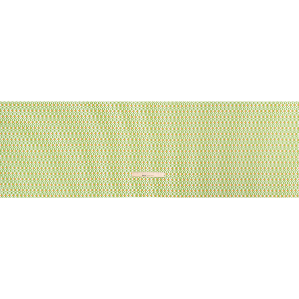 Cotton Poplin Print - Green, White and Orange Retro Florals - Mood Exclusive Build Me Up Full