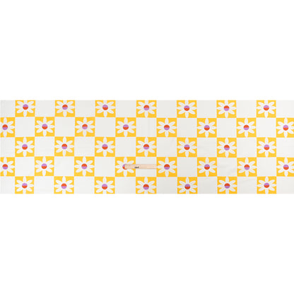 Cotton Poplin Print - Yellow Floral Checkers - Mood Exclusive Game of Growth Full