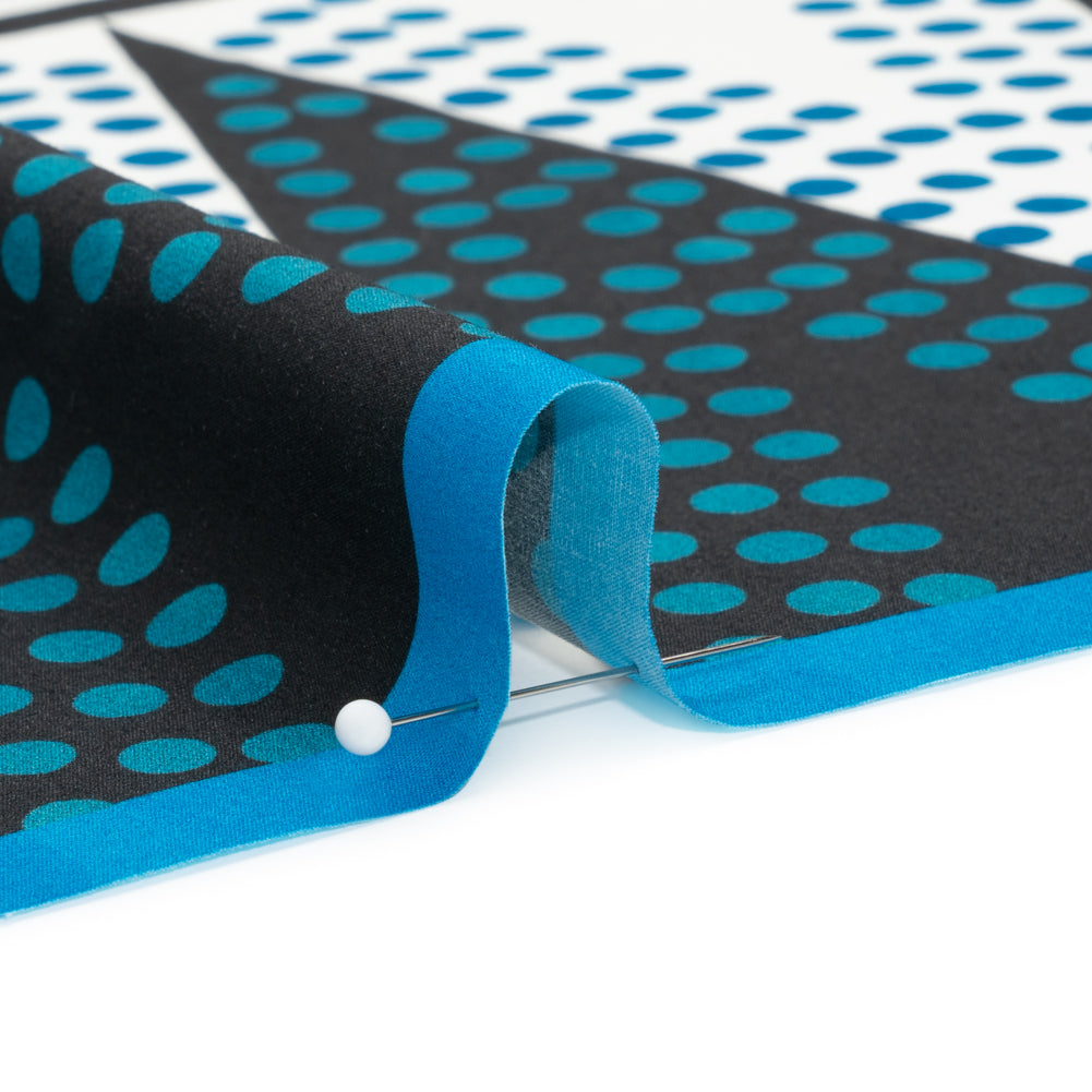 Cotton Poplin Panel - Blue Geometric and Floral - Mood Exclusive Link Up Detail