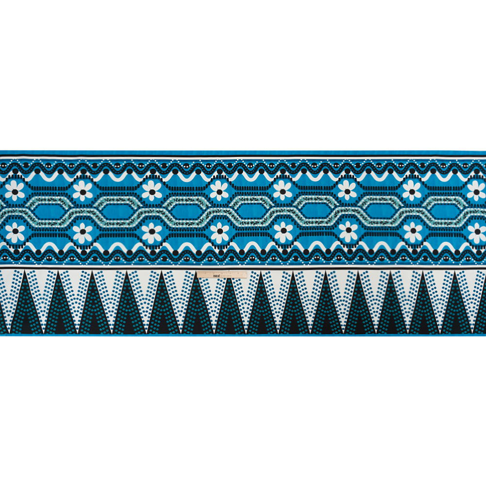 Cotton Poplin Panel - Blue Geometric and Floral - Mood Exclusive Link Up Full