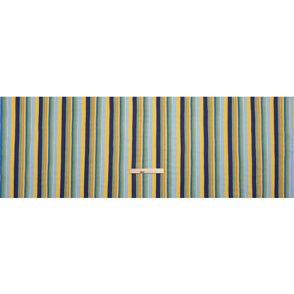 Sustainable Viscose Crepe Print - Blue, Orange and Yellow Stripes - Mood Exclusive Between the Lines Full
