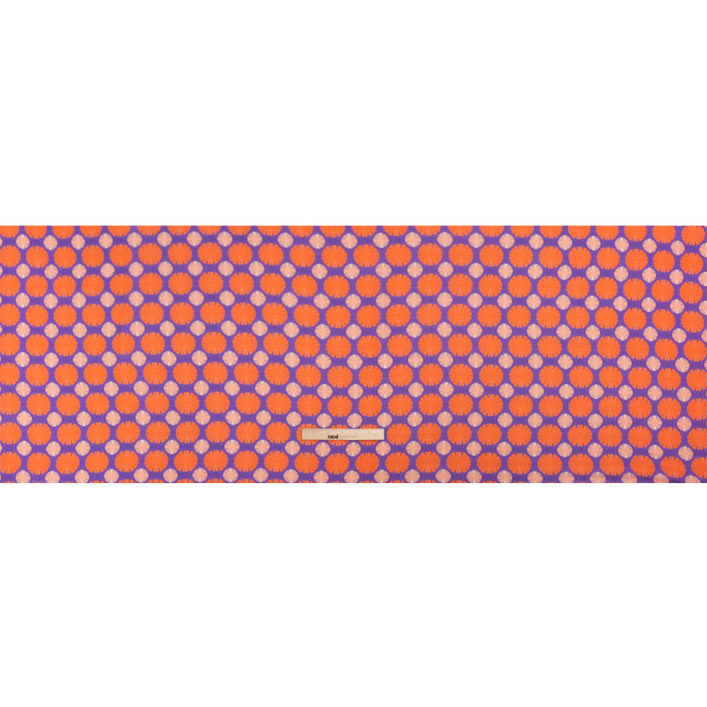 Sustainable Viscose Crepe Print - Purple, Red and Coral Floral Polka Dots - Mood Exclusive Sunshine Grounds Full