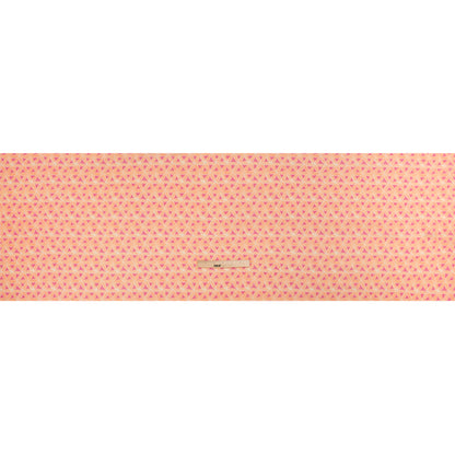 Sustainable Viscose Crepe Print - Peach and Pink Flower Lattice - Mood Exclusive Lovely Lillies Full