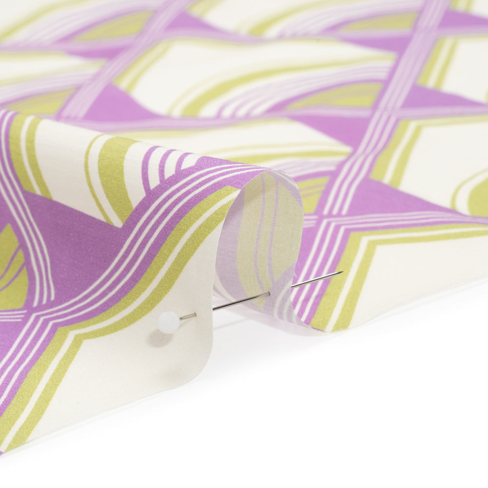 Mood Exclusive Purple Geometric Groove Cotton Poplin Detail
