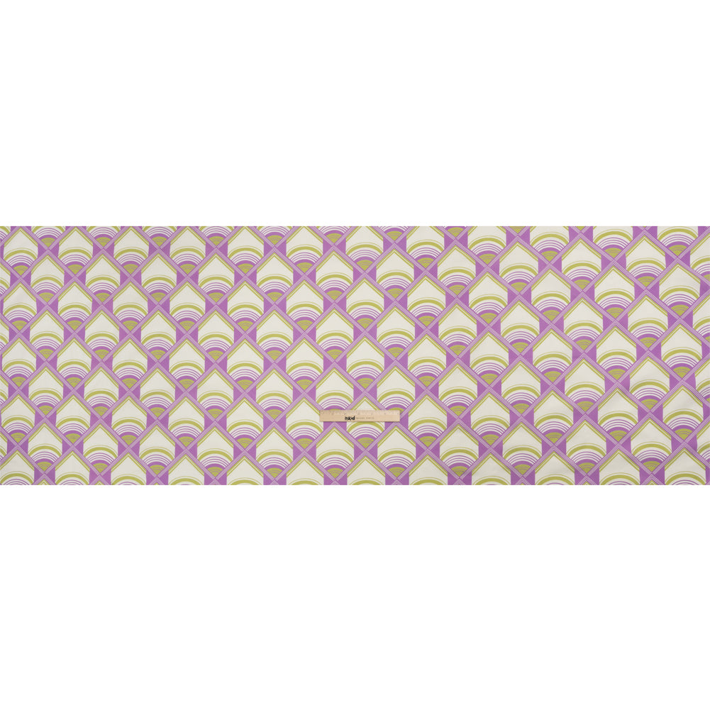 Mood Exclusive Purple Geometric Groove Cotton Poplin Full