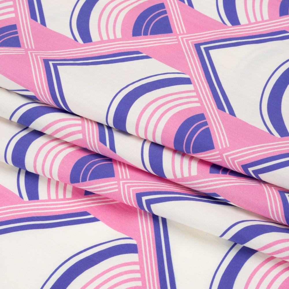 Mood Exclusive Pink Geometric Groove Cotton Poplin Folded