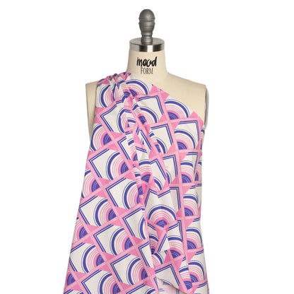 Mood Exclusive Pink Geometric Groove Cotton Poplin Drape