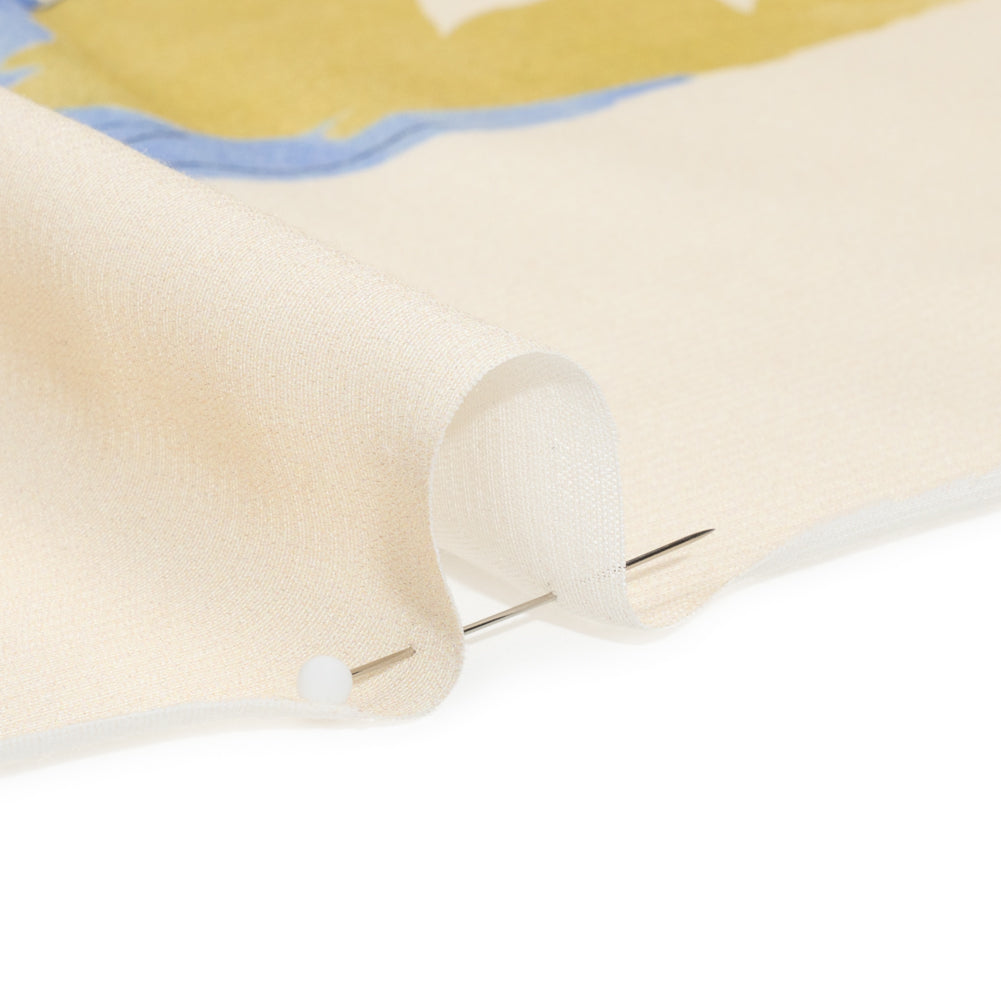 Sustainable Viscose Woven Print - Cream Flamingos and Leaves - Mood Exclusive Forever Everglades Folded