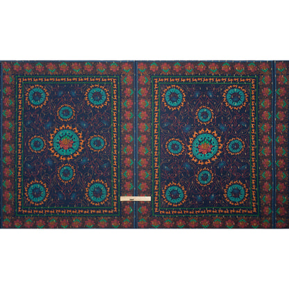 Mood Exclusive Blue Let us Lotus Metallic Dotted Crinkled Viscose Crepe Panel Drape