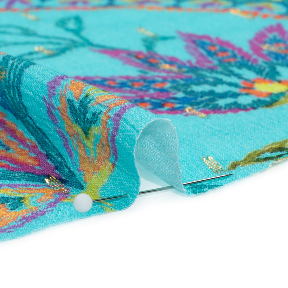 Mood Exclusive Aquarium Garden Metallic Dotted Crinkled Viscose Crepe Folded