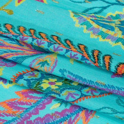 Mood Exclusive Aquarium Garden Metallic Dotted Crinkled Viscose Crepe Full