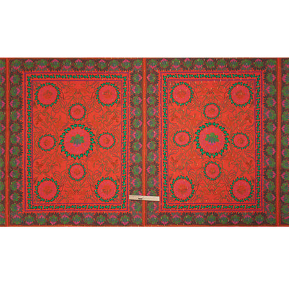 Mood Exclusive Red Let us Lotus Metallic Dotted Crinkled Viscose Crepe Panel Drape