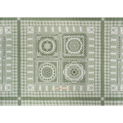 Mood Exclusive Grass Green Tapestry Tiles Metallic Dotted Crinkled Viscose Crepe Panel Drape