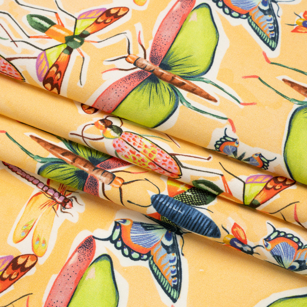 Mood Exclusive Yellow Picnic Guests Stretch Brushed Cotton Twill Folded