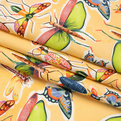 Mood Exclusive Yellow Picnic Guests Stretch Brushed Cotton Twill Folded