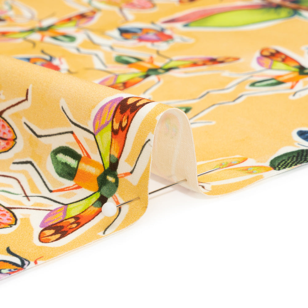 Mood Exclusive Yellow Picnic Guests Stretch Brushed Cotton Twill Detail
