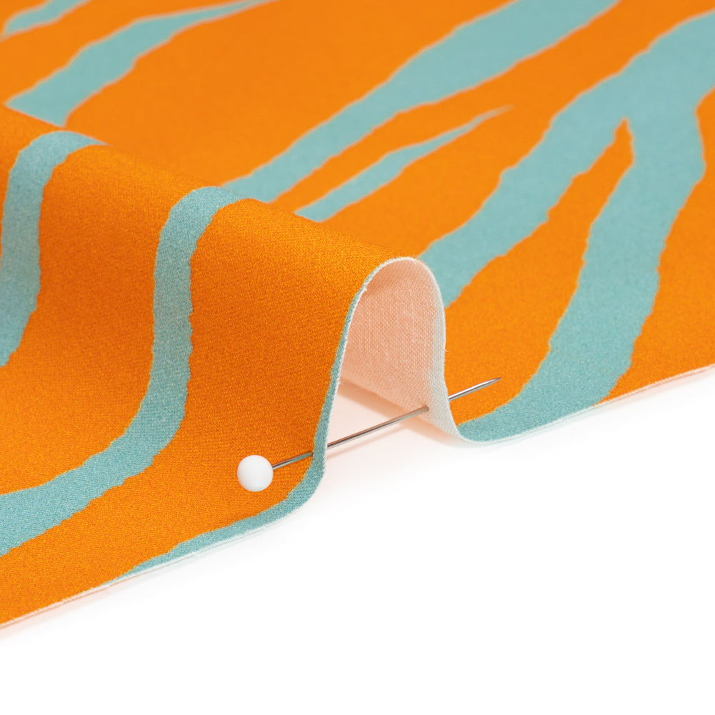 Mood Exclusive Orange Funky Feline Stretch Brushed Cotton Twill Detail
