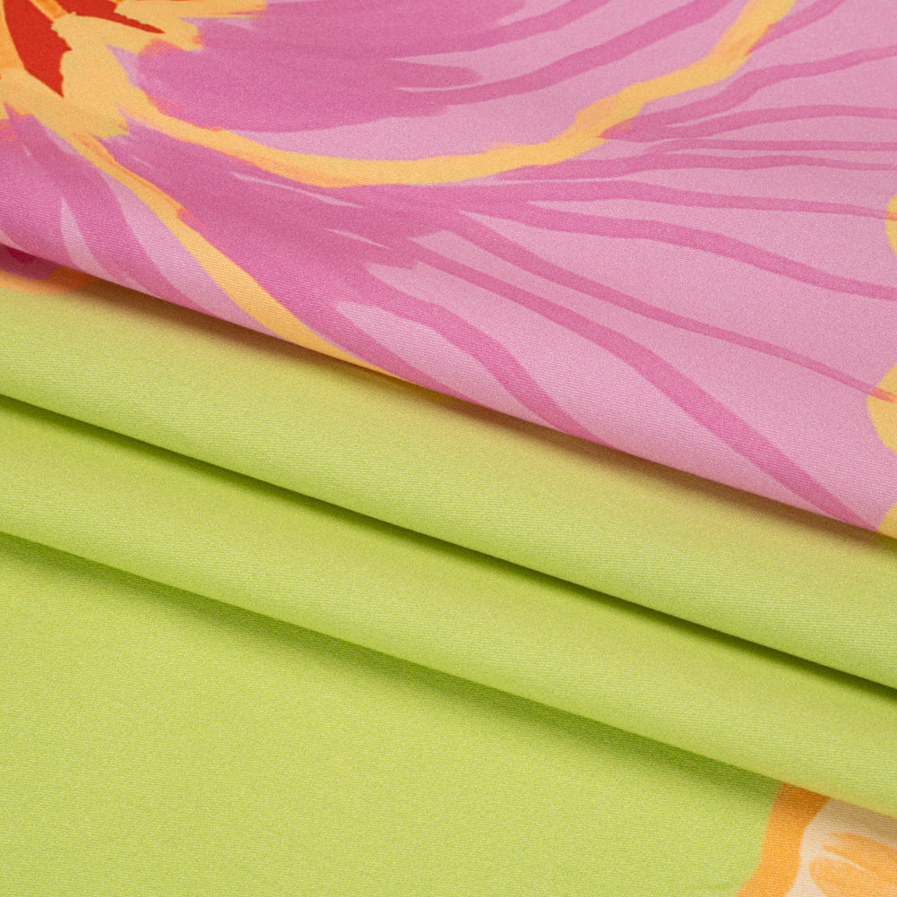 Mood Exclusive Key Lime Sky Stretch Brushed Cotton Twill Folded