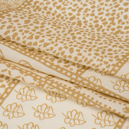 Viscose and Linen Twill Panel - Beige Simple Motifs and Medallions - Mood Exclusive Patchwork Prowl Full