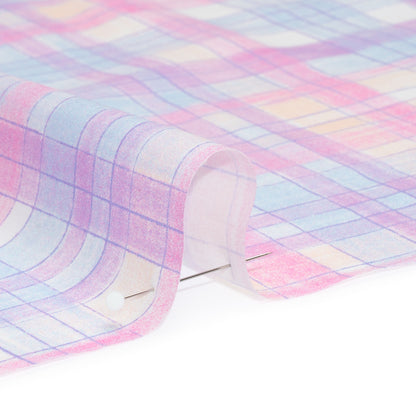Cotton Voile Print - Purple and Pink Plaid - Mood Exclusive Chalkboard Curious Detail