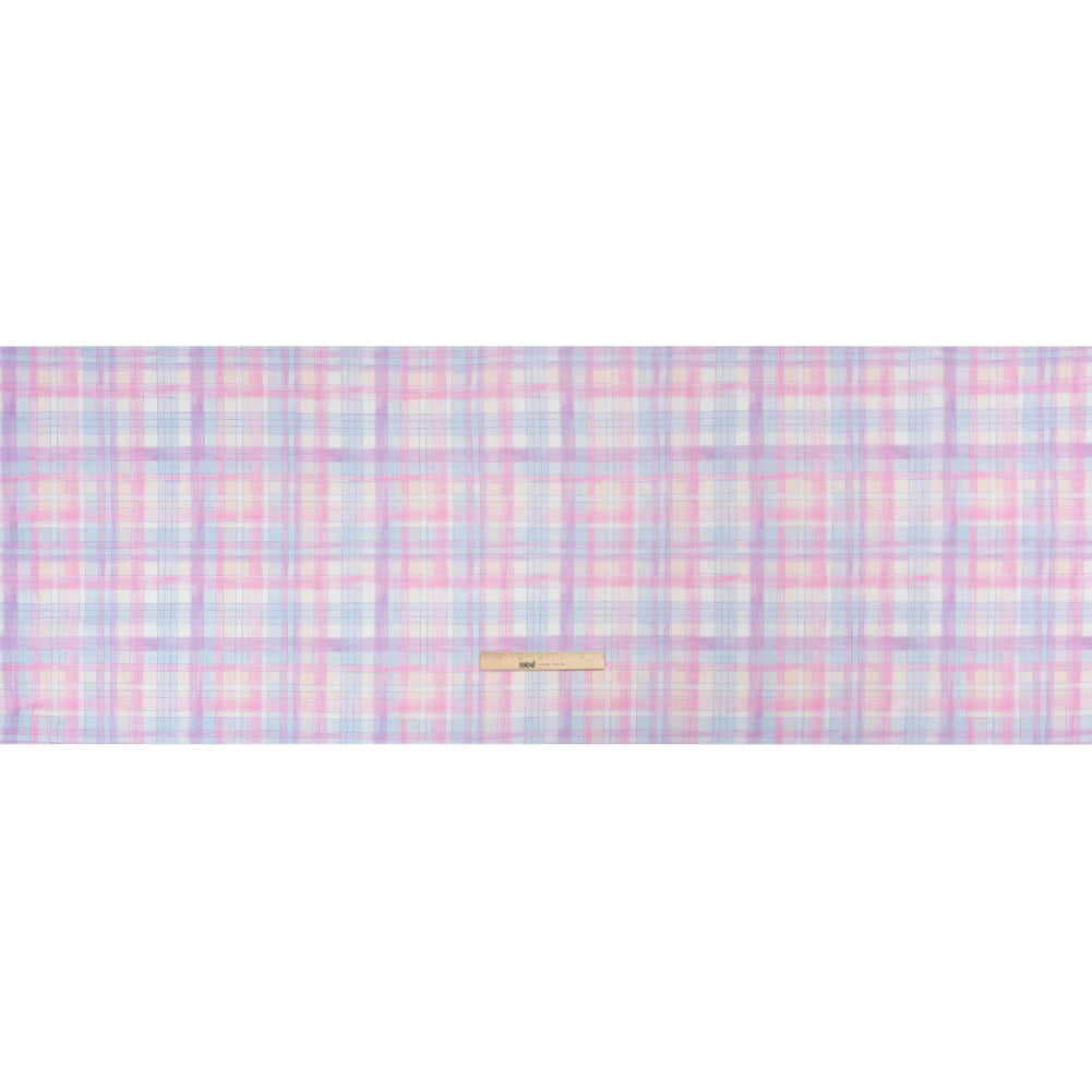 Cotton Voile Print - Purple and Pink Plaid - Mood Exclusive Chalkboard Curious Full
