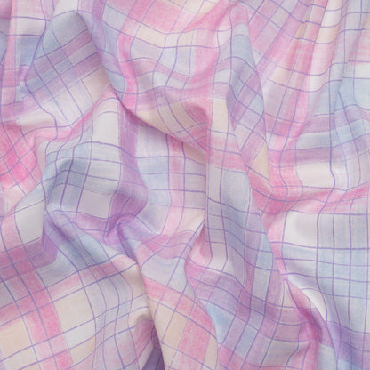 Cotton Voile Print - Purple and Pink Plaid - Mood Exclusive Chalkboard Curious