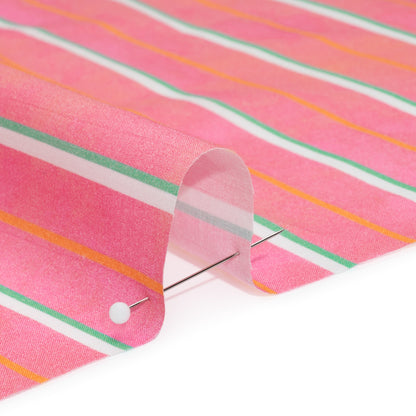 Cotton Voile Print - Flamingo Pink Stripes - Mood Exclusive Pinstriped Party Detail