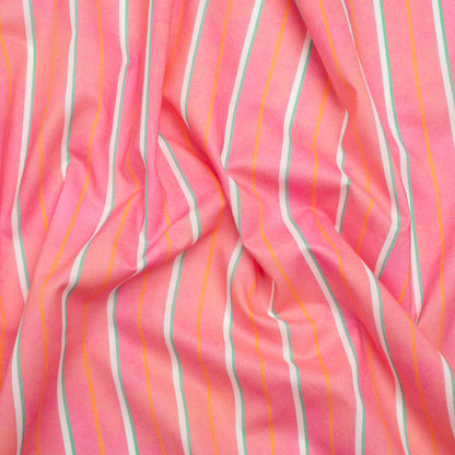 Cotton Voile Print - Flamingo Pink Stripes - Mood Exclusive Pinstriped Party
