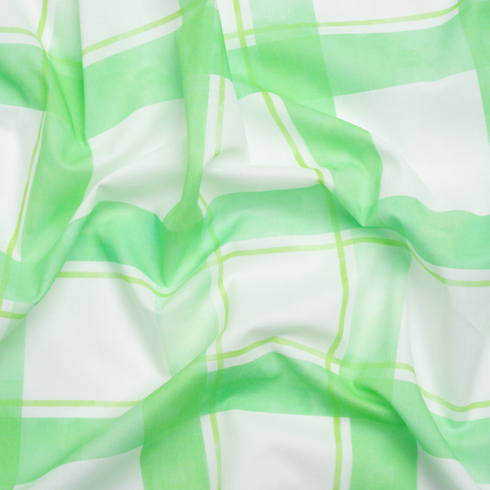 Cotton Voile Print - Green and White Plaid - Mood Exclusive A-Tisket, A-Tasket