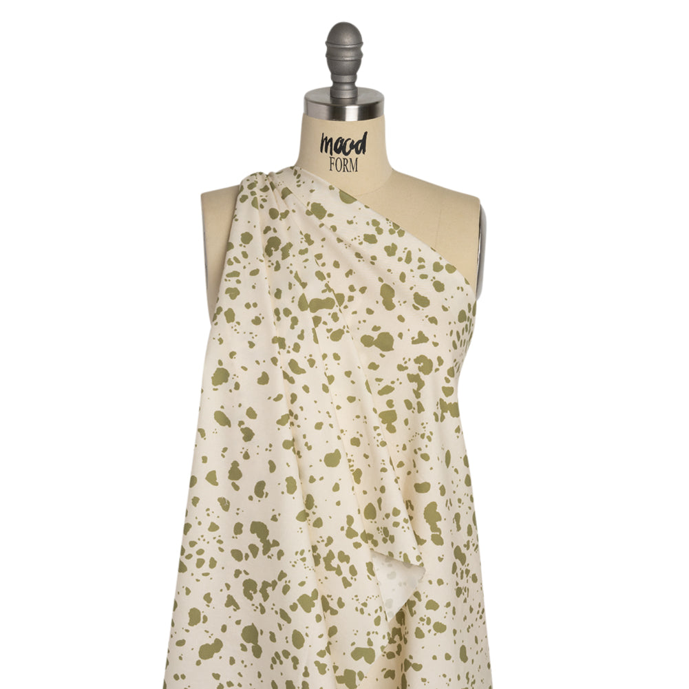 Mood Exclusive Green Fire Dogs Stretch Cotton Poplin Drape