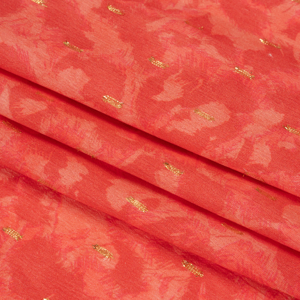 Mood Exclusive Carnation Creation Metallic Dotted Crinkled Viscose Crepe Full