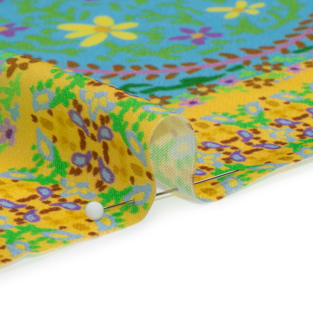 Mood Exclusive Yellow Parasol Park Sustainable Viscose Fluid Satin Folded