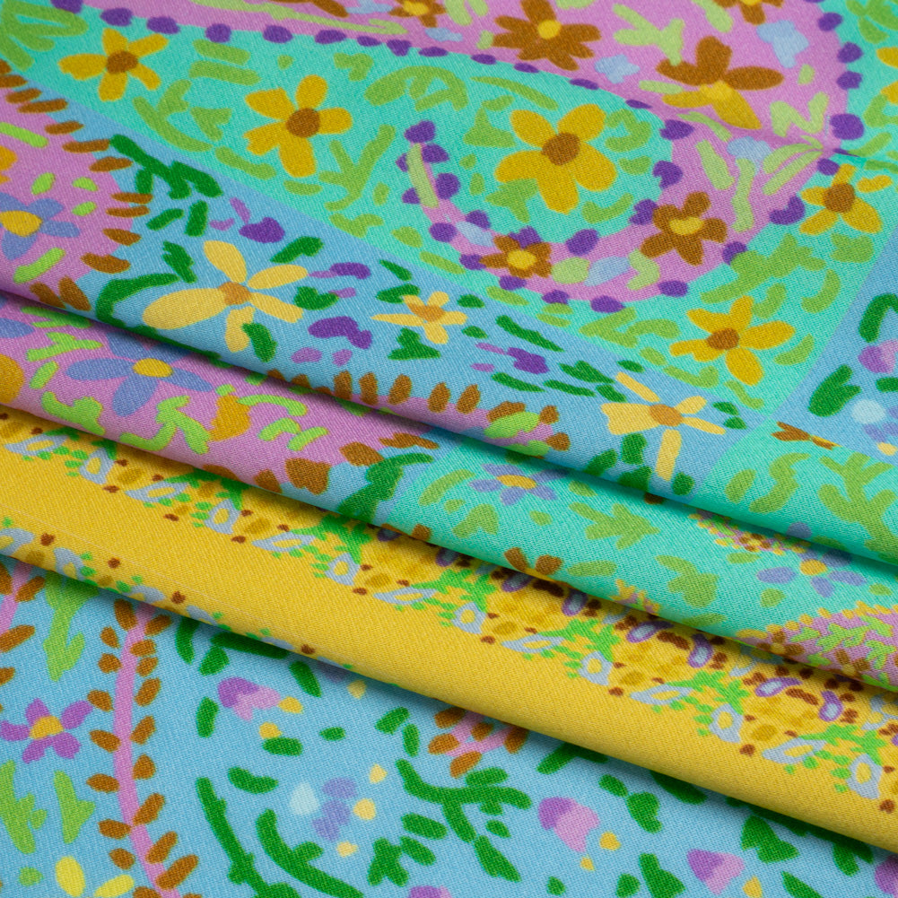 Mood Exclusive Yellow Parasol Park Sustainable Viscose Fluid Satin Full