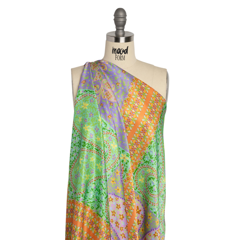 Mood Exclusive Orange Parasol Park Sustainable Viscose Fluid Satin Detail