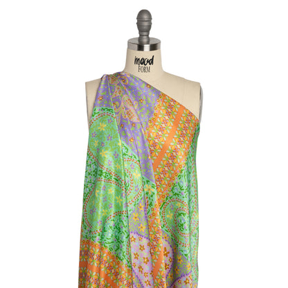 Mood Exclusive Orange Parasol Park Sustainable Viscose Fluid Satin Detail