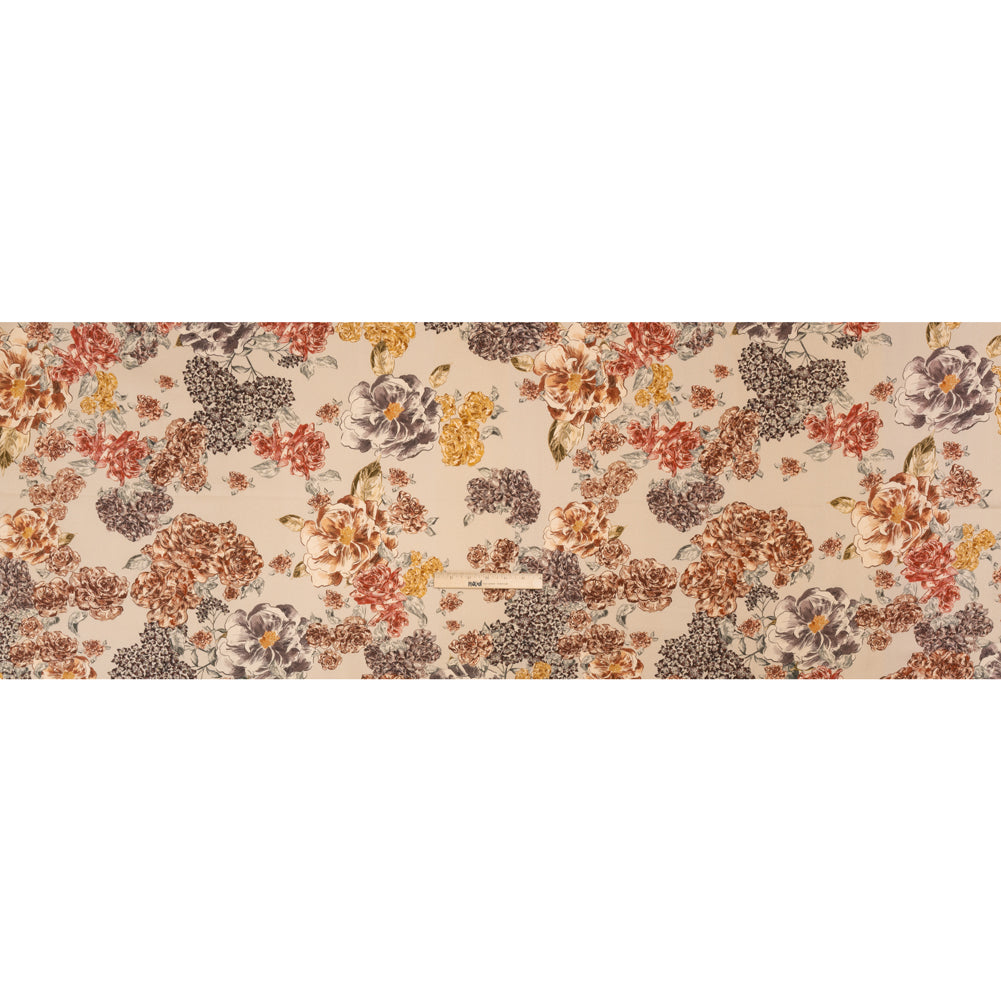 Brushed Stretch Cotton Twill Print - Beige and Brown Floral - Mood Exclusive Lunchtime at Washburn Full