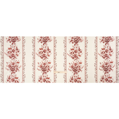 Brushed Stretch Cotton Twill Print - Burgundy and White Floral Stripes - Mood Exclusive Pathway to Paradise Full