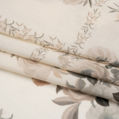Mood Exclusive Cream Prosaic Petals Cotton Voile Panel Folded