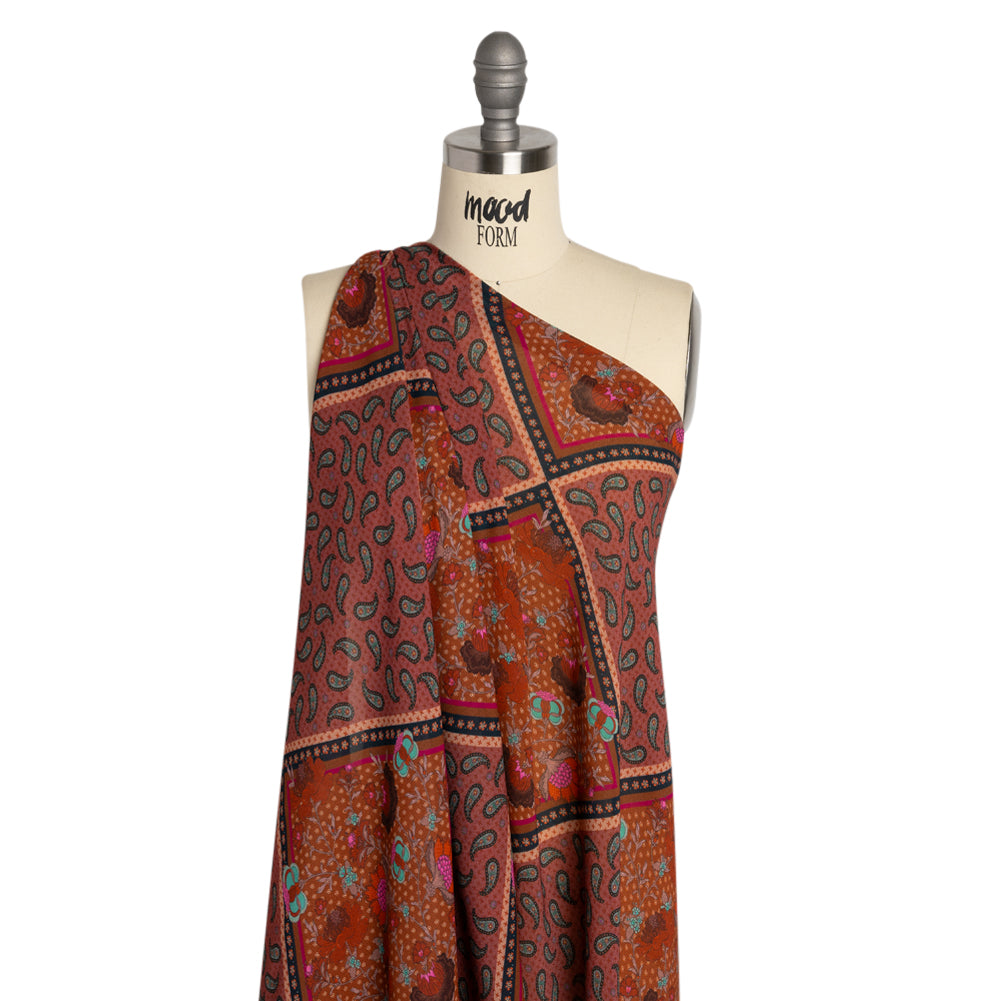 Mood Exclusive Red Busy in Bloom Viscose Georgette Detail