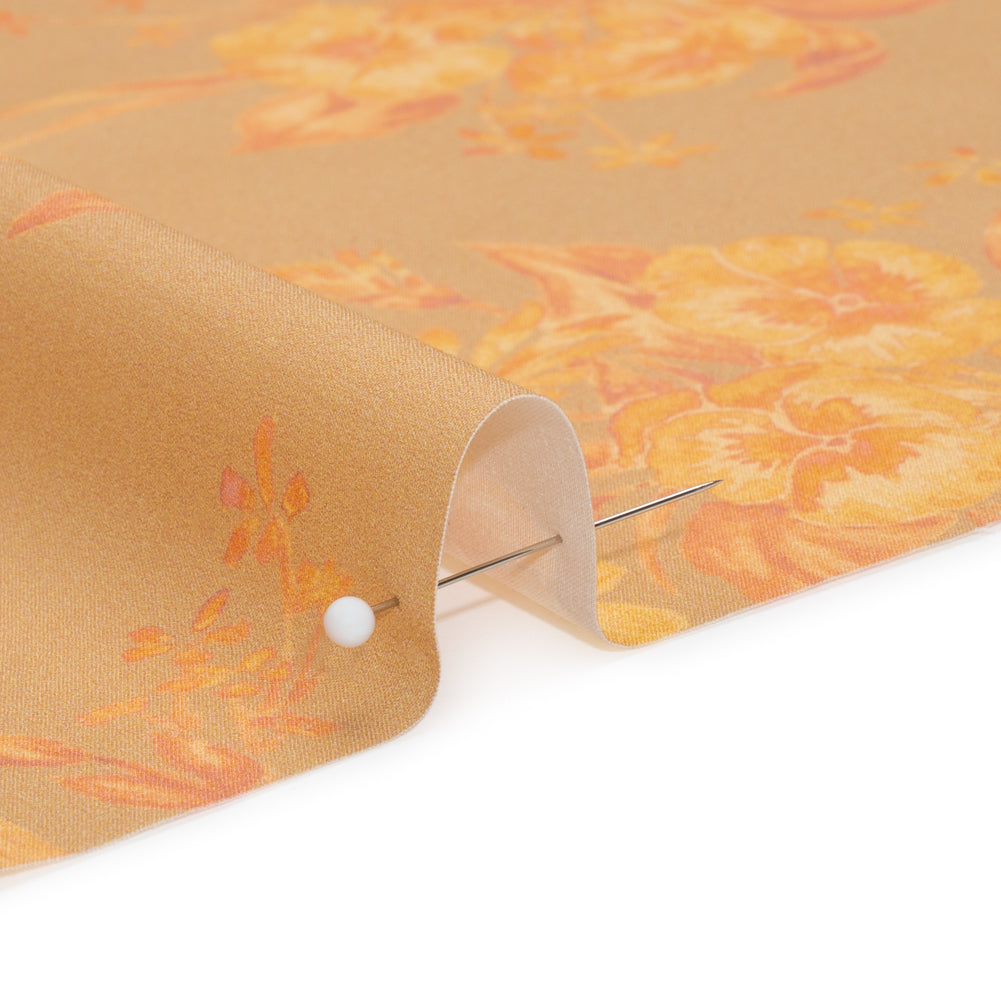 Stretch Cotton Poplin Print - Beige and Yellow Floral - Mood Exclusive Easy Eleanor Detail