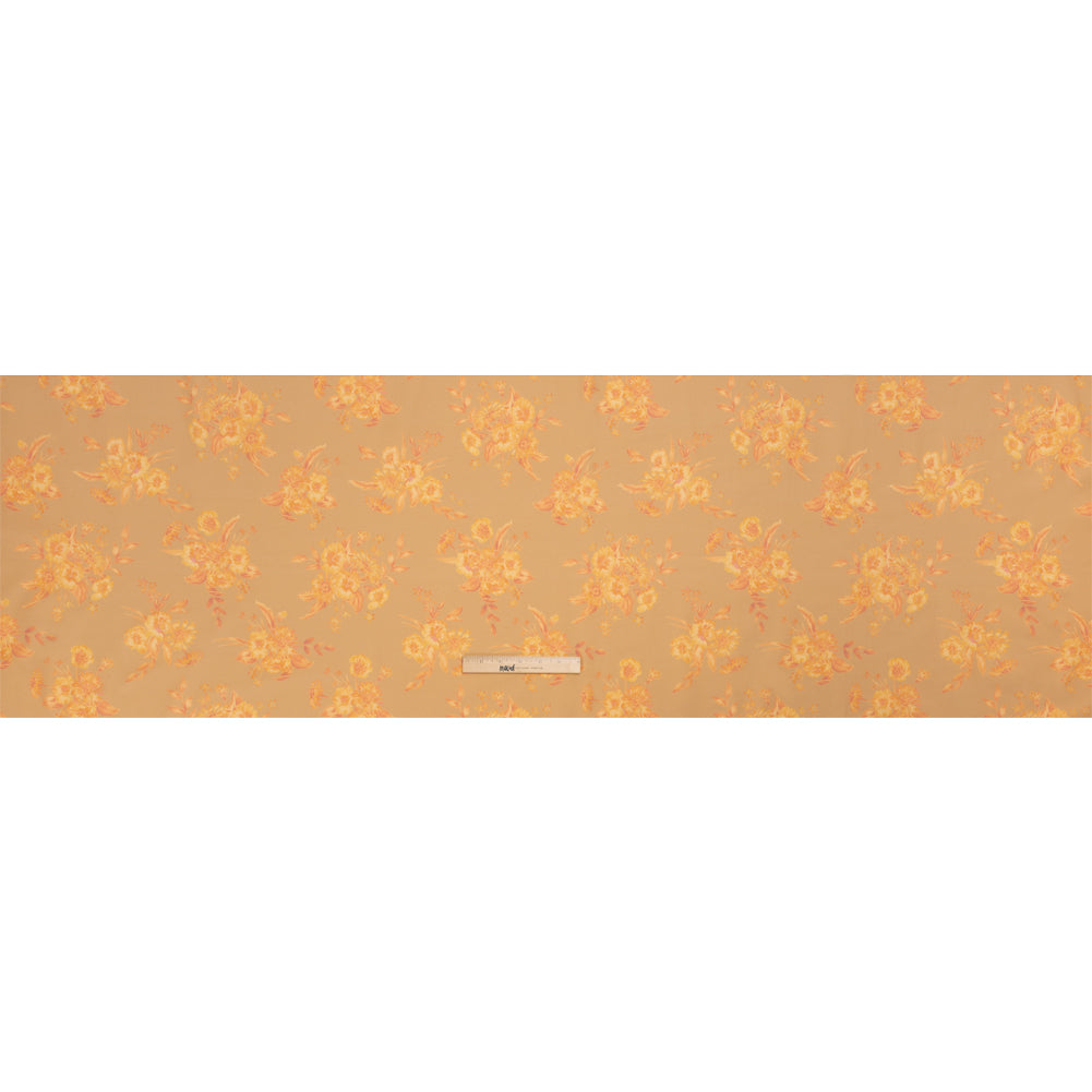 Stretch Cotton Poplin Print - Beige and Yellow Floral - Mood Exclusive Easy Eleanor Full