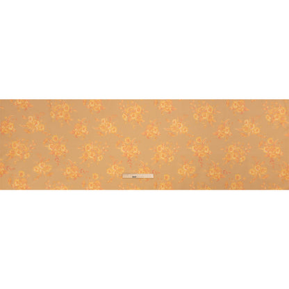 Stretch Cotton Poplin Print - Beige and Yellow Floral - Mood Exclusive Easy Eleanor Full
