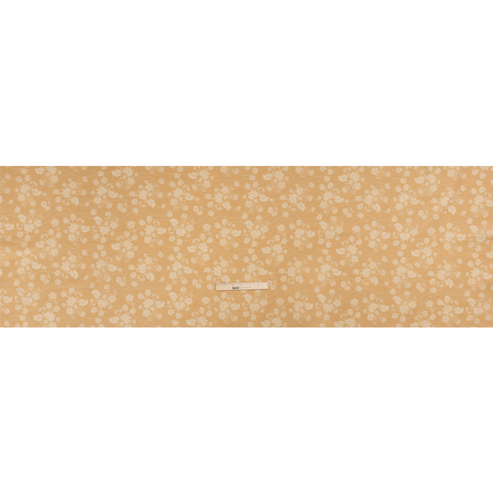 Stretch Cotton Poplin Print - Beige Flowers and Dotted Lines - Mood Exclusive Errands of Bees Full