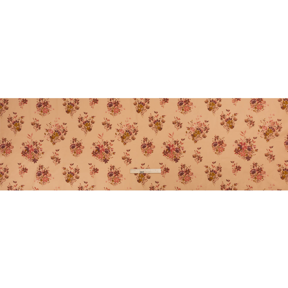 Stretch Cotton Poplin Print - Peach, Pink and Red Floral - Mood Exclusive Powdered Pink Full
