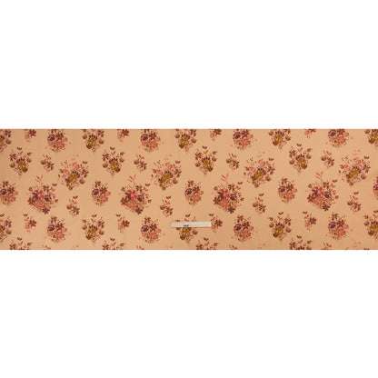 Stretch Cotton Poplin Print - Peach, Pink and Red Floral - Mood Exclusive Powdered Pink Full