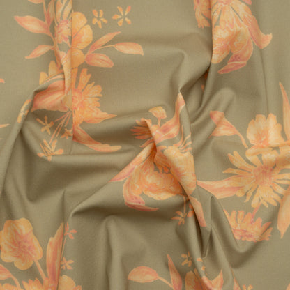 Stretch Cotton Poplin Print - Sage and Yellow Floral - Mood Exclusive Easy Eleanor