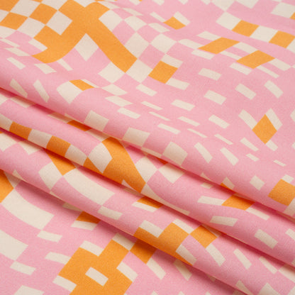 Mood Exclusive Pink Stay Wavy Baby Stretch Cotton Poplin Folded