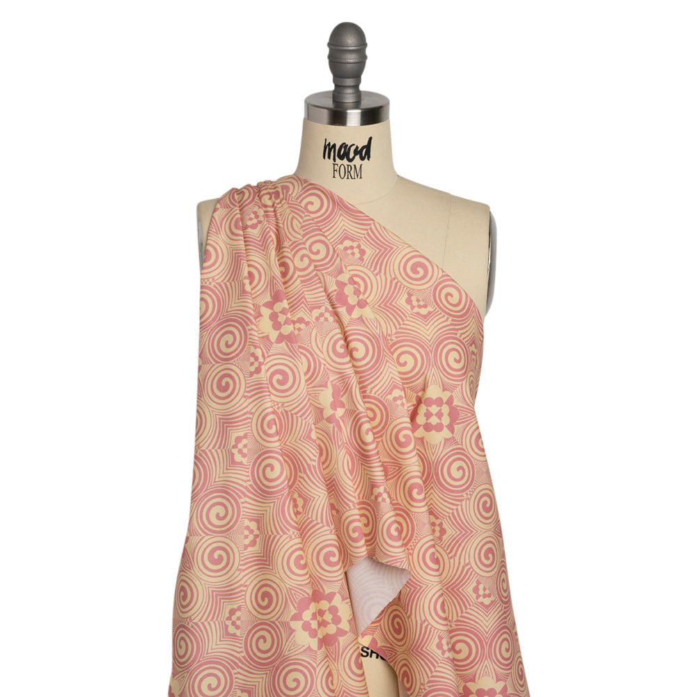 Mood Exclusive Pink Artsy Aesthetic Stretch Cotton Poplin Drape