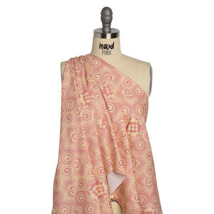 Mood Exclusive Pink Artsy Aesthetic Stretch Cotton Poplin Drape