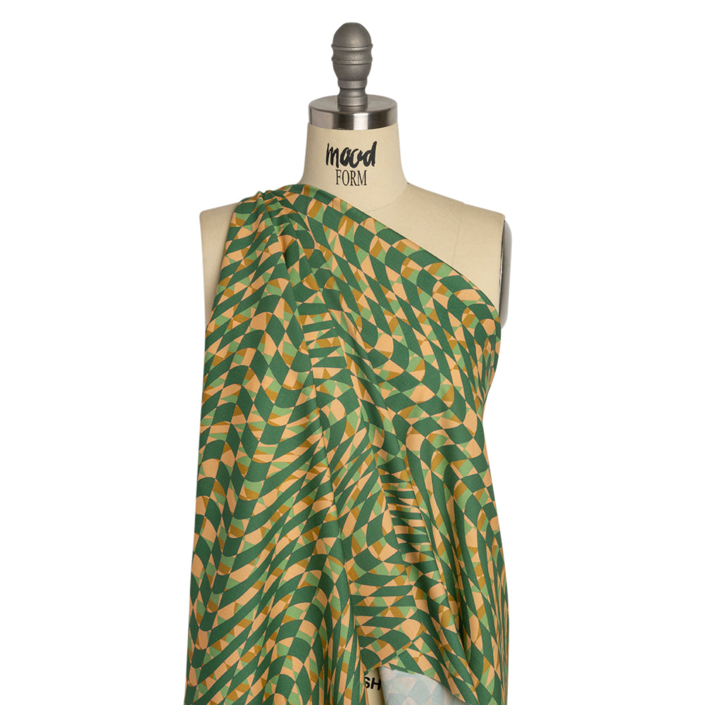 Mood Exclusive Green Picnic Pantomime Stretch Cotton Poplin Drape